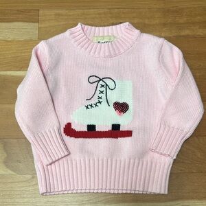 NWOT Ellsworth + Ivey Pink Sweater w/ Ice Skate Design (6-12 mos)